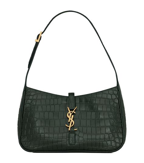 YSL Green Embossed Le 5 à 7 Shoulder Bag QTB5IO1LKB003